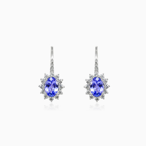 Boucles d'oreilles tanzanite et diamants.