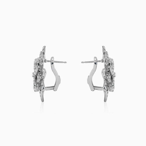 Boucles d’oreilles fleur en diamant