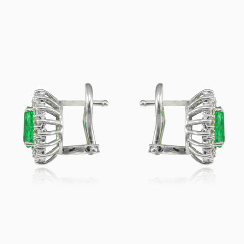 Boucles d’oreilles royales émeraude en or blanc