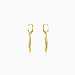 Visací dvoubarevné zlaté lesklé náušnice