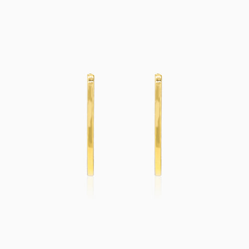 Boucles d’oreilles créoles rectangulaires en or