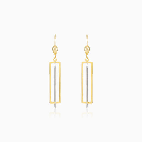 Pendientes largos colgantes en forma de rectángulo
