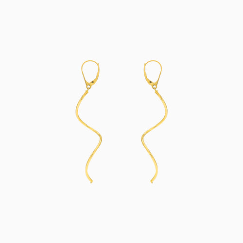 Spiral-Gelbgold-Hängeohrringe