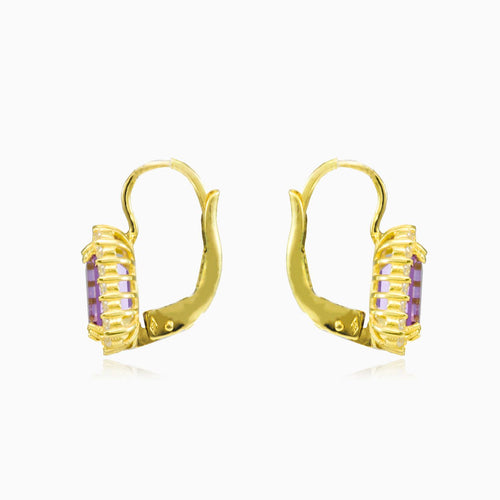 Náušnice s ametystem a osazením lunety