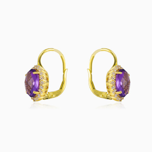Boucles d’oreilles en or avec améthyste taille ovale