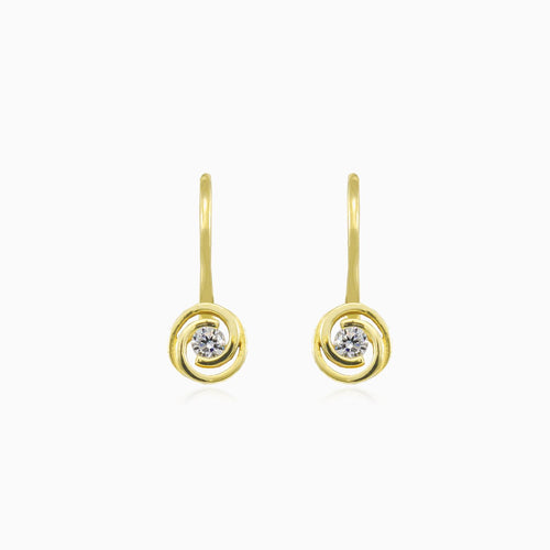 Spiral gold earrings