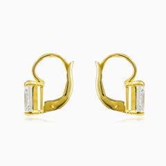 Zářivé zlaté náušnice se zirkonem