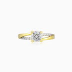 anillo de oro con doble línea destacada