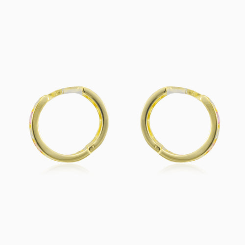 Zlaté mini kruhy růžové