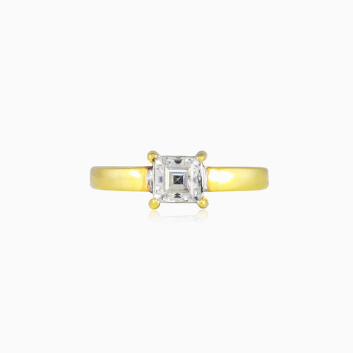 Bague en or jaune avec zirconium Princess