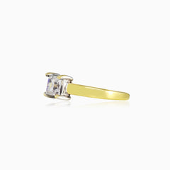 Bague en or jaune avec zirconium Princess