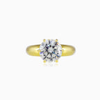 Bague large en or à six griffes