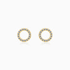 Boucles d’oreilles cercle en or jaune avec zircone cubique
