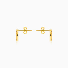 Boucles d’oreilles cercle en or jaune avec zircone cubique