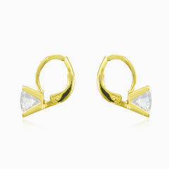 Pendientes clásicos de circonita con engaste de cuatro garras