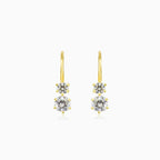 Boucles d’oreilles en or avec six griffes et zirconiums