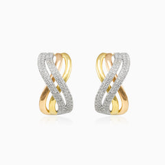 Boucles d'oreilles en diamant tri-couleur