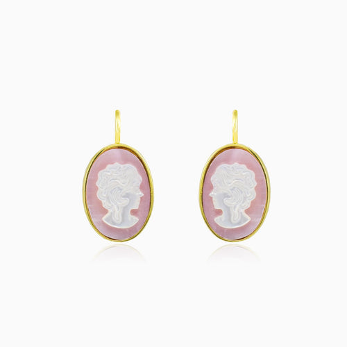 Cameo classic gold earrings