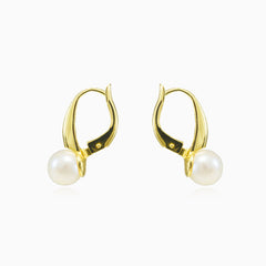 Pendientes de oro con zirconio cúbico y perla