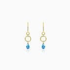 Boucles d’oreilles pendantes avec topaze en forme de poire