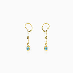 Boucles d’oreilles pendantes avec topaze en forme de poire