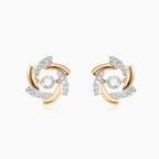 Diamantové náušnice s květem růžového zlata