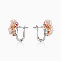 Perlenohrringe mit Diamanten