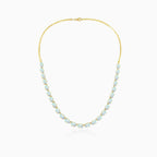 Bezel set opal necklace