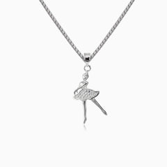 Silver ballerina pendant