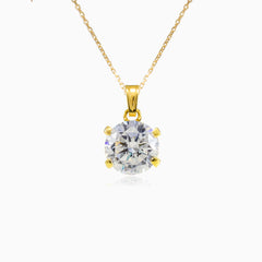 Four prong gold pendant