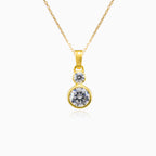 Pendentif en or avec zircon cubique serti clos