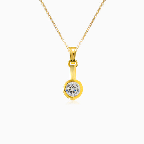 Zlatý přívěsek s kubickým zirkonem v lunetě