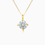 Solitaire cubic zirconia gold pendant