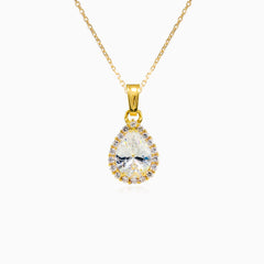 Zlatý přívěsek s kapkovým zirkonem