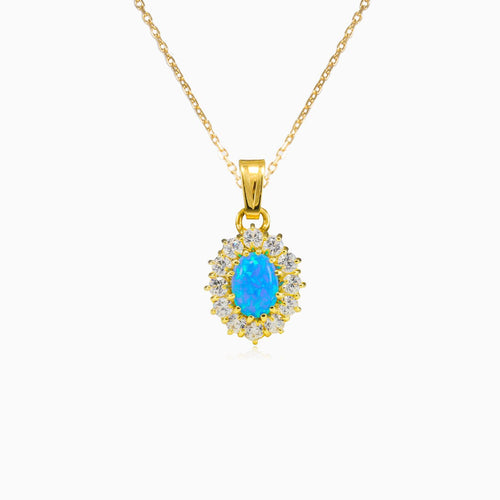 Royaler Gold-Pendant mit blauem Opal