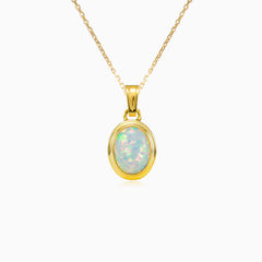Classic white opal pendant