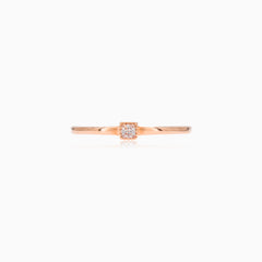 Zircon in thin rose gold ring