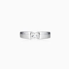 Bague princesse en argent sertie tension