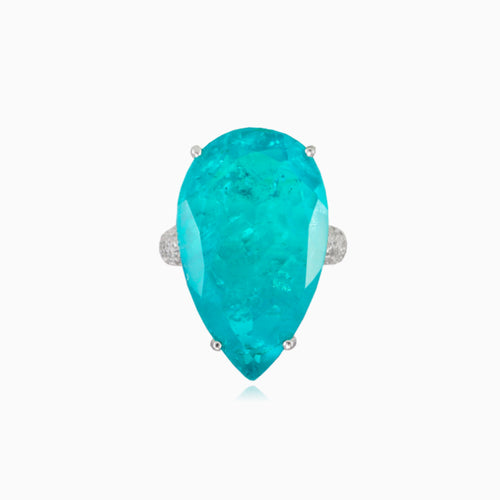 Bague tourmaline paraíba poire