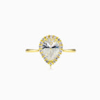 Birnenförmiger Zirkonia-Gelbgold-Ring