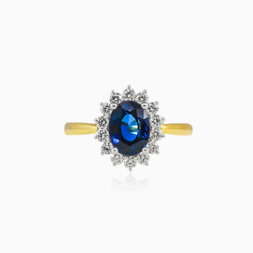 Royal sapphire yellow gold ring