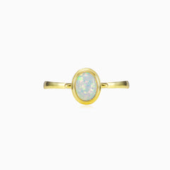 Klasický prsten bílý opál