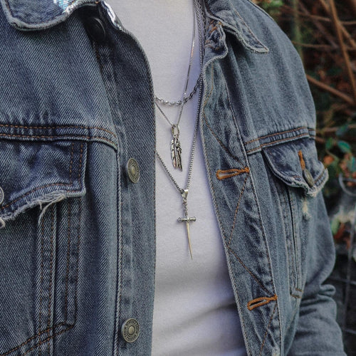 Hranatý článkový stříbrný řetízek