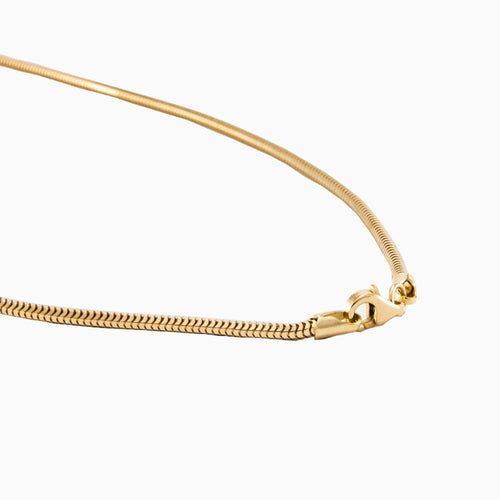 Cadena tipo serpiente chapada en oro