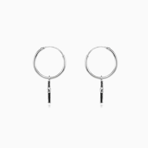 Boucles d’oreilles pendantes croix en zircone cubique