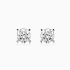Classic four-prong solitaire earrings
