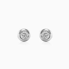 Bezel diamond earrings