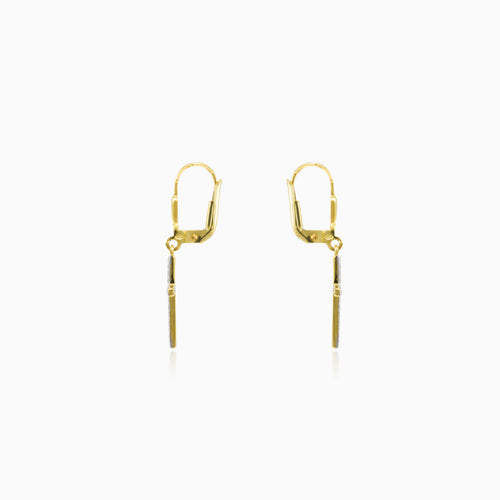 Visací křížové diamantové náušnice