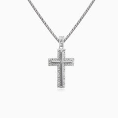 Croix en argent avec zircon cubique