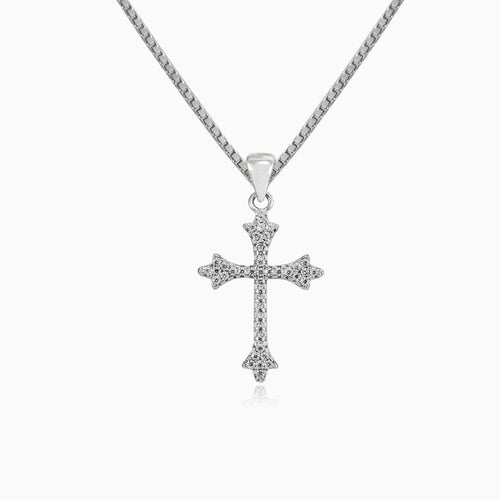 Pendentif croix à bourgeons fins